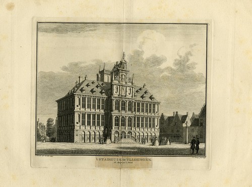 Antiker druck rathaus von - rathaus,