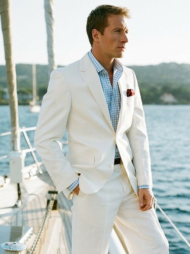 Herren elfenbein slim - (creme),