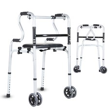 Rollator Gehhilfe faltbar Indoor und Outdoor Gehbock kompakt Leichtgewicht