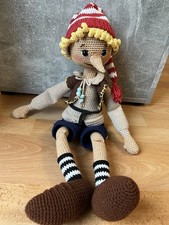 Amigurumi Puppe Pinocchio Buratino Crochet 50cm Groß Gehäkelt 