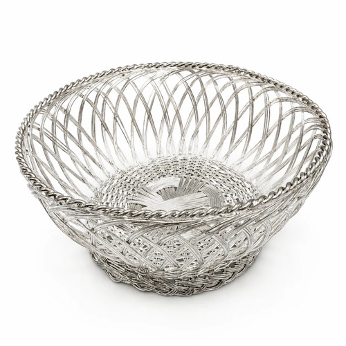 Vintage korb geflochten silber - vintage,