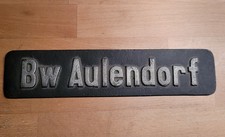  Eisenbahn -Waggonschild  BW Aulendorf   Metall Guss  25 x 5 cm