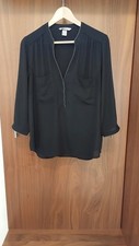 Damen Bluse V-Ausschnitt 3/4