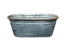 Pflanzschale Zink oval L42cm Kübel Pflanzgefäß Blumenschale Gartendeko Nostalgie