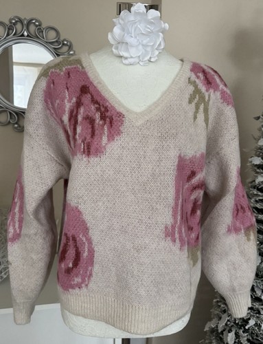 Dicker blumen strick pullover - strick,