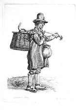 Johann Adam KLEIN Gioncataro di Roma sehr seltene Radierung 1822 Quarkverkäufer