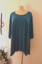 AKH Slinky Tunika 46 - 56 EG NEU petrol A-Form weit Stretch Oversized LAGENLOOK
