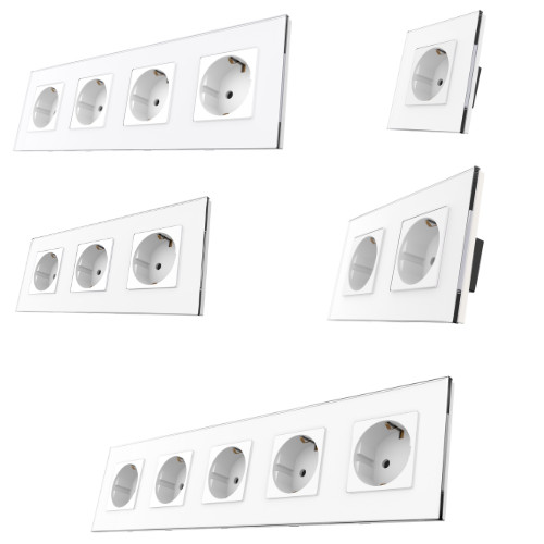 Glas schuko steckdose - steckdose, /
