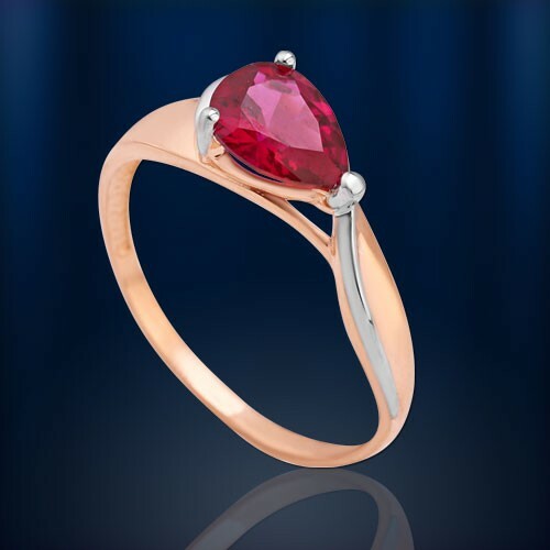 Ring mit lab rubin korund - lab,