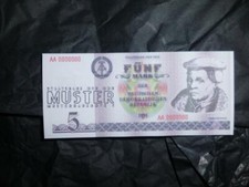 GDR, 5 M, Banknote, Sample