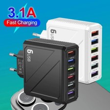 6-fach USB Ladestecker USB PD Mehrfach-Ladegerät Hub Port Netzteil Adapter Handy