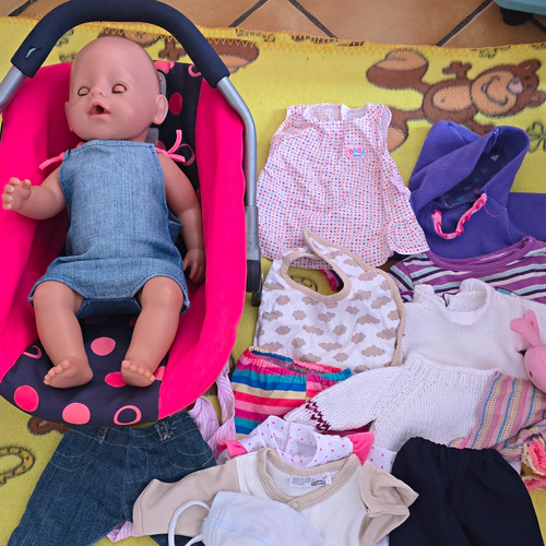 Baby born puppe - mit, babyschale