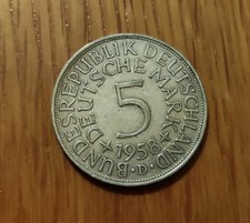 5 DM Deutsche Mark Münze 1958 D