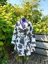 DESIGUAL Sixties MANTEL Jacke ROCKABILLY 3D Samt Struktur Polka Dot Punkte 44 XL