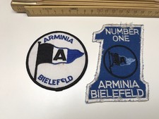 2x Arminia Bielefeld Number One Logo Flagge Aufnäher Patch Fußball (kein Trikot)