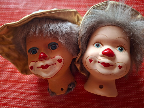 Clownköpfe aus ton stk - clownköpfe, -2