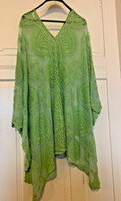 Überbluse Überwurf   Gr. 58 - 64   Grün   Spitze   Kastenform