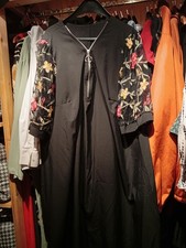 Tunika Kleid mit Blumenmuster und Reißverschluss vorne,  Gr. 50 , Elegantes Klei