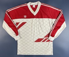 VINTAGE ADIDAS 80ER JAHRE FUSSBALL LANGARM SOCCER SHIRT GR. M ERWACHSENE