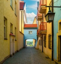 Wandbild: Enge Gassen der