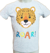 T-Shirt Shirt Jungen Gr. 128 Grau kurzarm Motiv Kindershirt Alltagsshirt Neu