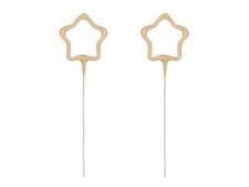 2 Wunderkerzen 16cm Sternform Sternspritzer Vintage Hochzeitsdeko Feuerwerk gold