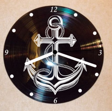 Wanduhr Schallplattenuhr Vinyluhr Schallplatte Wanduhr Vinyl Deko Anker 