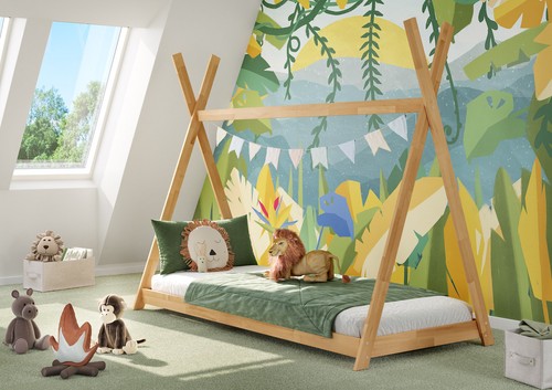 Holzbett tipi form - holzbett, tipi-form