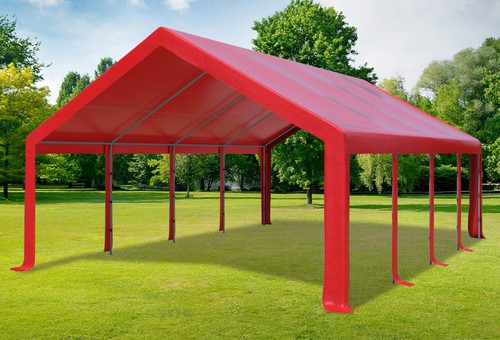 Partyzelt 5x8m rot pvc - 5x8m,