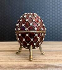 Schmuckdose Ei Schmuckei Zarenei Ringbox Strass Deckeldose Pillendose Deko rot