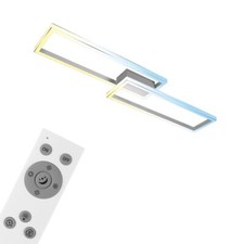 LED Deckenleuchte CCT Deckenlampe Fernbedienung Dimmbar Silber 120cm