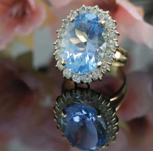 Blau topas ring 585er 14 - in,