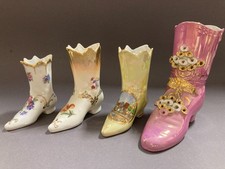 Konvolut Porzellanschuh Porzellanschuhe Stiefel Schuh Porzellan 4 Stück