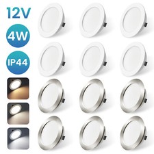 12V AC/DC LED Einbaustrahler 3CCT Wohnmobil Flach Spot Van Wohnwagen Slim rund