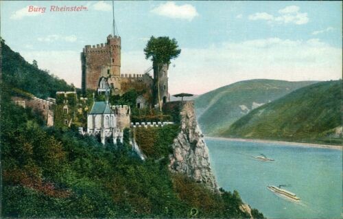 Ansichtskarte burg rheinstein - ansichtskarte,