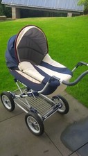 Sportlich eleganter Inglesina Kinderwagen blau/weiss