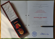 DDR Medaille + Urkunde -
