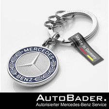 Original Mercedes Benz Schlüsselanhänger STUTTGART silberfarben blau B66041524