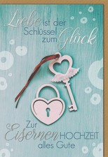 Eiserne Hochzeit - 65. Hochzeitstag - Glückwunschkarte im Format 11,5 x 17 cm mi