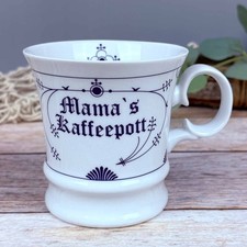 Herrenbecher Indisch Blau " Mamas Kaffeepott " Porzellan Kaffeebecher Tasse