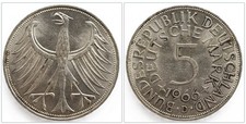 BRD 5 Deutsche Mark 1966 D