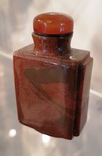 Snuffbottle snuff bottle Goldstone Schnupftabakflasche Goldfluss Flakon