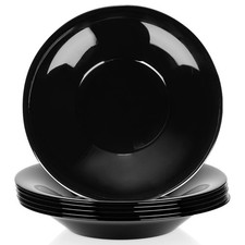 Tiefe Essteller Glas Schwarz