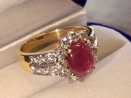 Rubin gold ring diamanten - diamanten, rosa