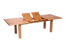 Gartentisch Ausziehtisch Gartenmöbel Tisch COMODORO 260x100cm Holz, 2. WAHL
