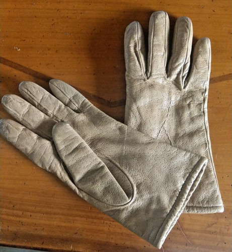 Damen leder handschuhe beige - damen,