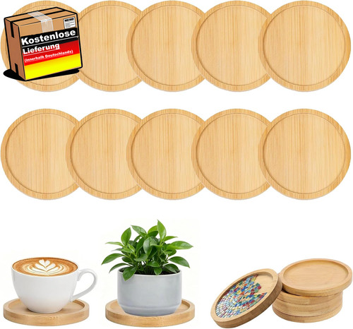 Kerzenteller holz set - holz, 10