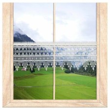 Weiße Spitzen-Scheibengardine