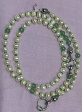 Halskette Und Armband, Echte Perlen, Jade, Vario, Transformer, Unikat