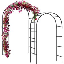 Rosenbogen Rankgitter Garten, Kletterhilfe, Stahl, wetterfest, schwarz, 2 Stück